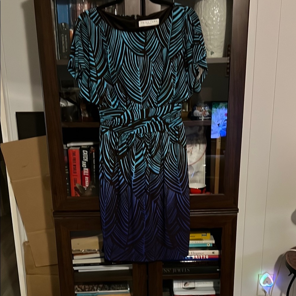 Black and Blue Patterned Women Dress